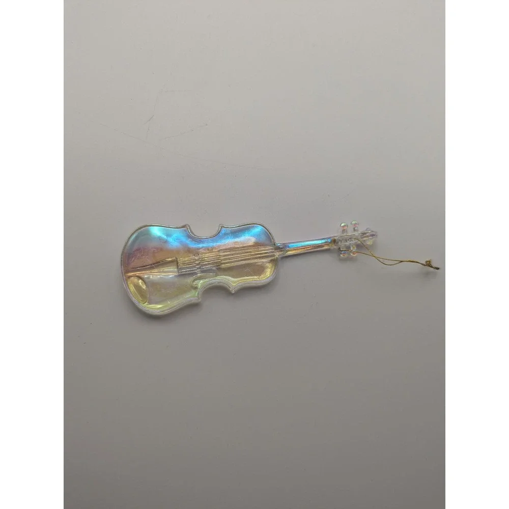 Vintage Iridescent Acrylic Violin‎ Ornament Christmas Tree Decor 4.5